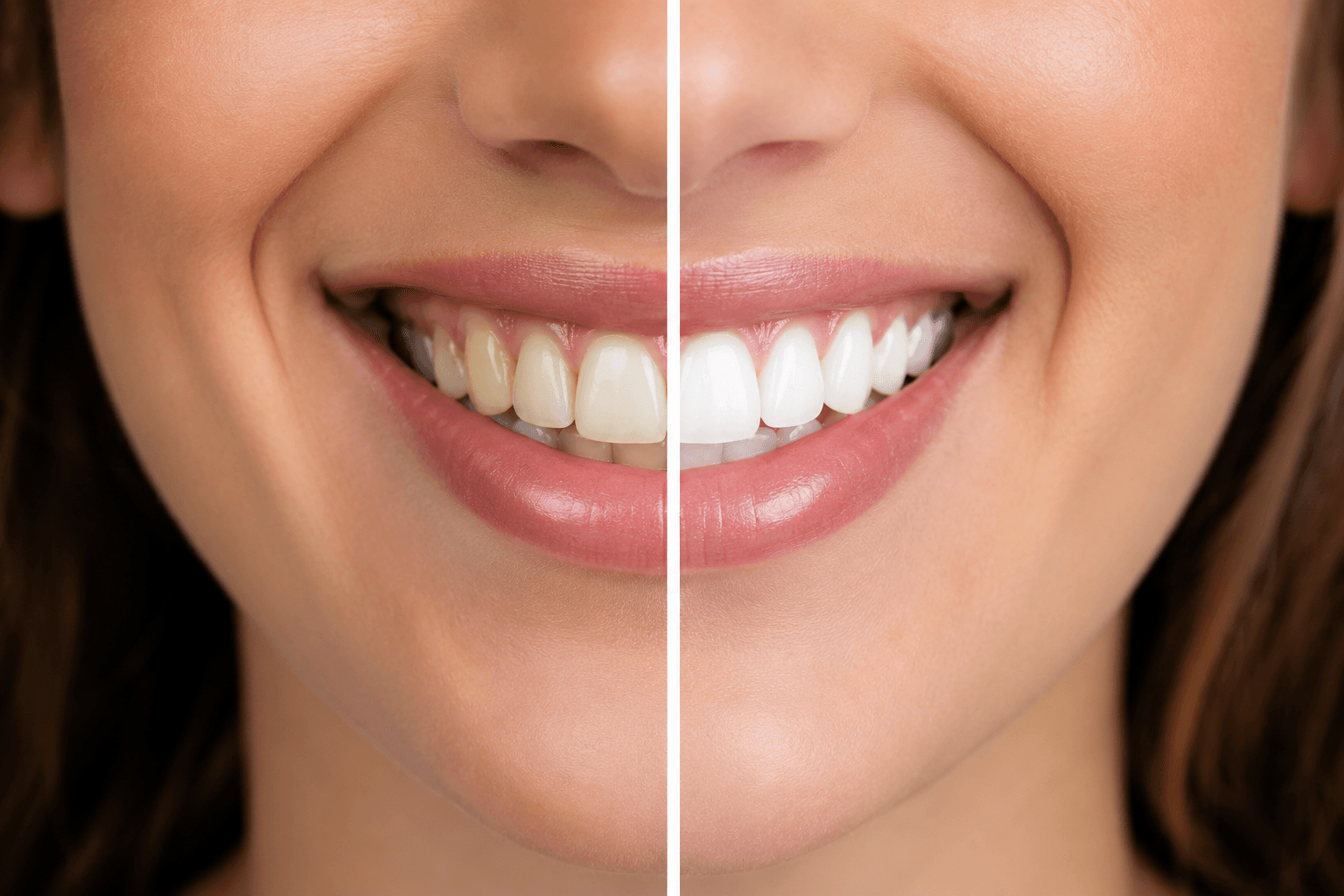 Comparativa antes y después de un blanqueamiento dental